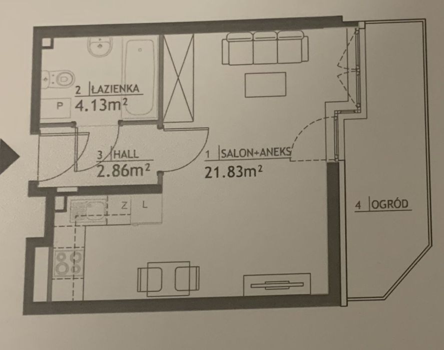 Mieszkanie 1-pokojowe Gdańsk Ujeścisko, ul. Płocka
