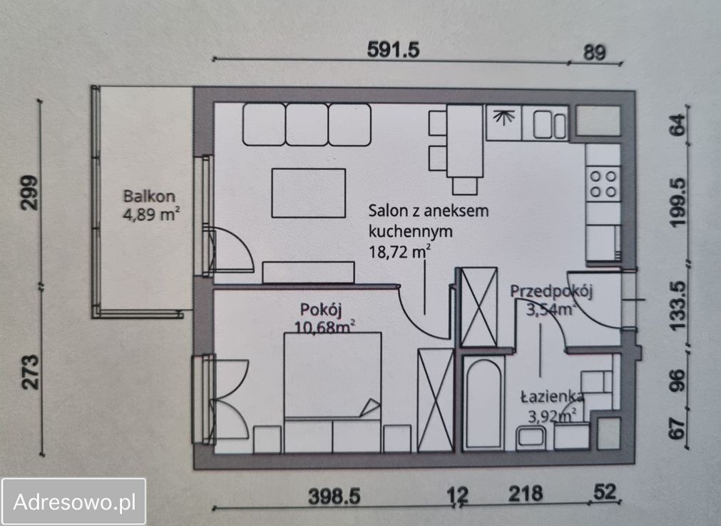 Mieszkanie 2-pokojowe Kraków Rakowice, ul. płk. pil. Stefana Łaszkiewicza. Zdjęcie 9