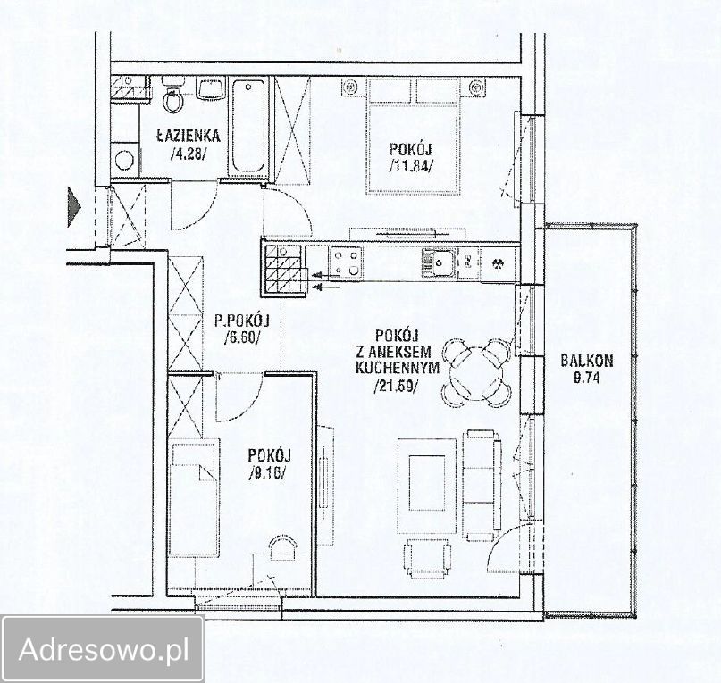 Mieszkanie 3-pokojowe Gdańsk Łostowice, ul. Niepołomicka. Zdjęcie 18