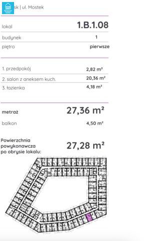 Mieszkanie 1-pokojowe Gdańsk, ul. Mostek. Zdjęcie 12