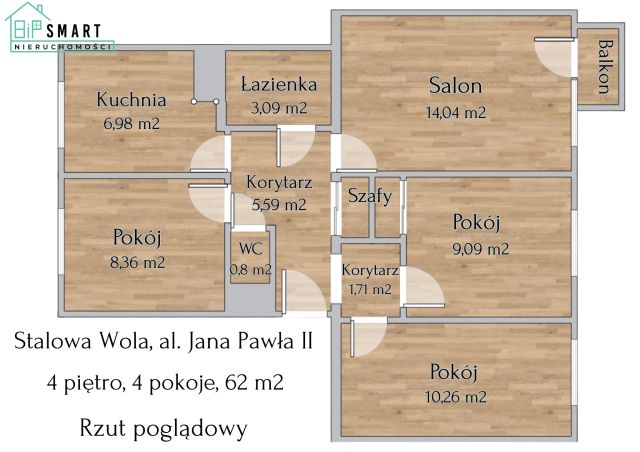 Mieszkanie 4-pokojowe Stalowa Wola, al. Jana Pawła II. Zdjęcie 12