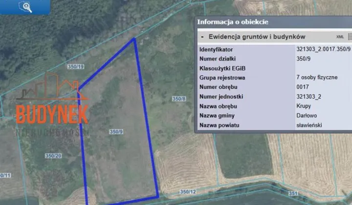 Działka rolna Krupy