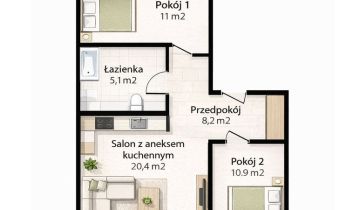 Mieszkanie 3-pokojowe Warszawa Targówek, ul. Malborska