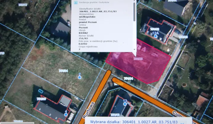 Działka budowlana Poznań Kiekrz, ul. Cumownicza