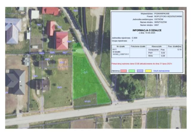 Działka rolno-budowlana Skrzyszów. Zdjęcie 1