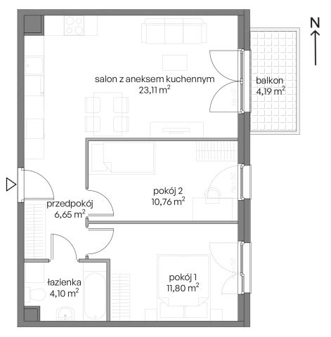 Mieszkanie 3-pokojowe Gdańsk Ujeścisko, ul. Niepołomicka. Zdjęcie 8