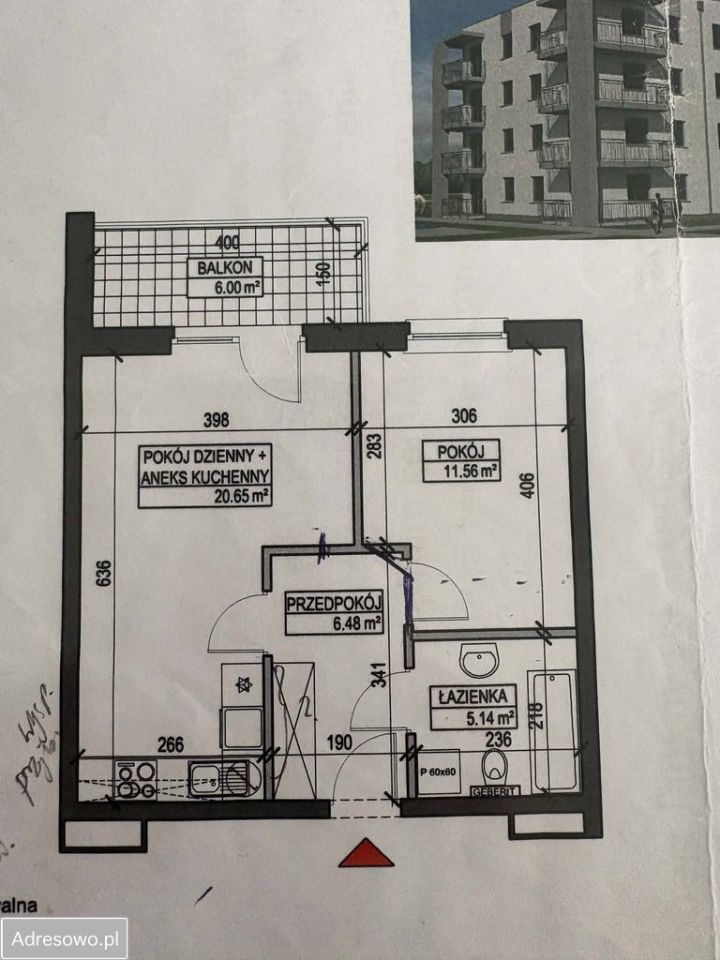 Mieszkanie 2-pokojowe Ostrów Wielkopolski, ul. Szmaragdowa. Zdjęcie 3