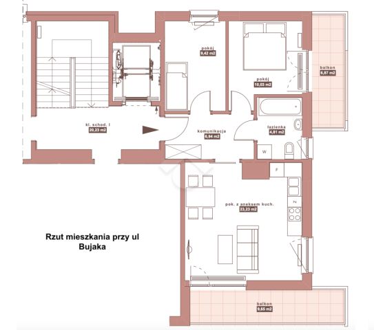 Mieszkanie 3-pokojowe Kraków Kurdwanów, ul. Franciszka Bujaka. Zdjęcie 6