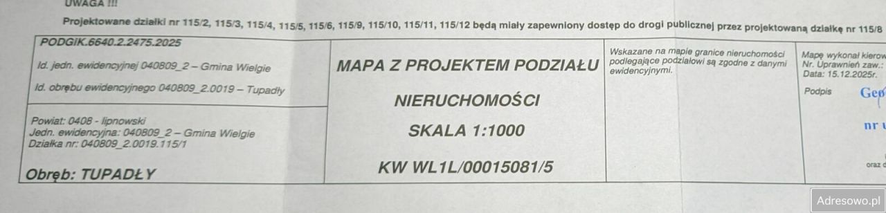 Działka budowlana Tupadły. Zdjęcie 2