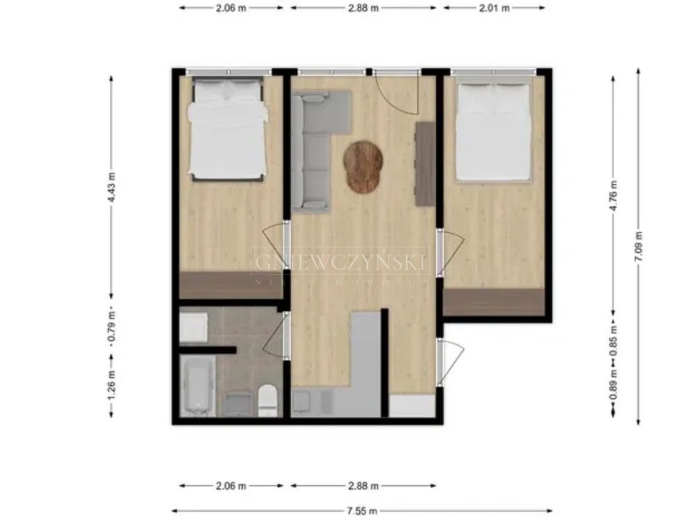 Mieszkanie 3-pokojowe Wrocław Południe, ul. Oficerska. Zdjęcie 9