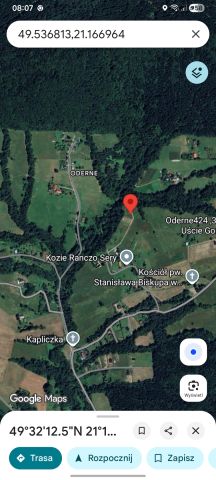 Działka budowlana Uście Gorlickie Oderne. Zdjęcie 1