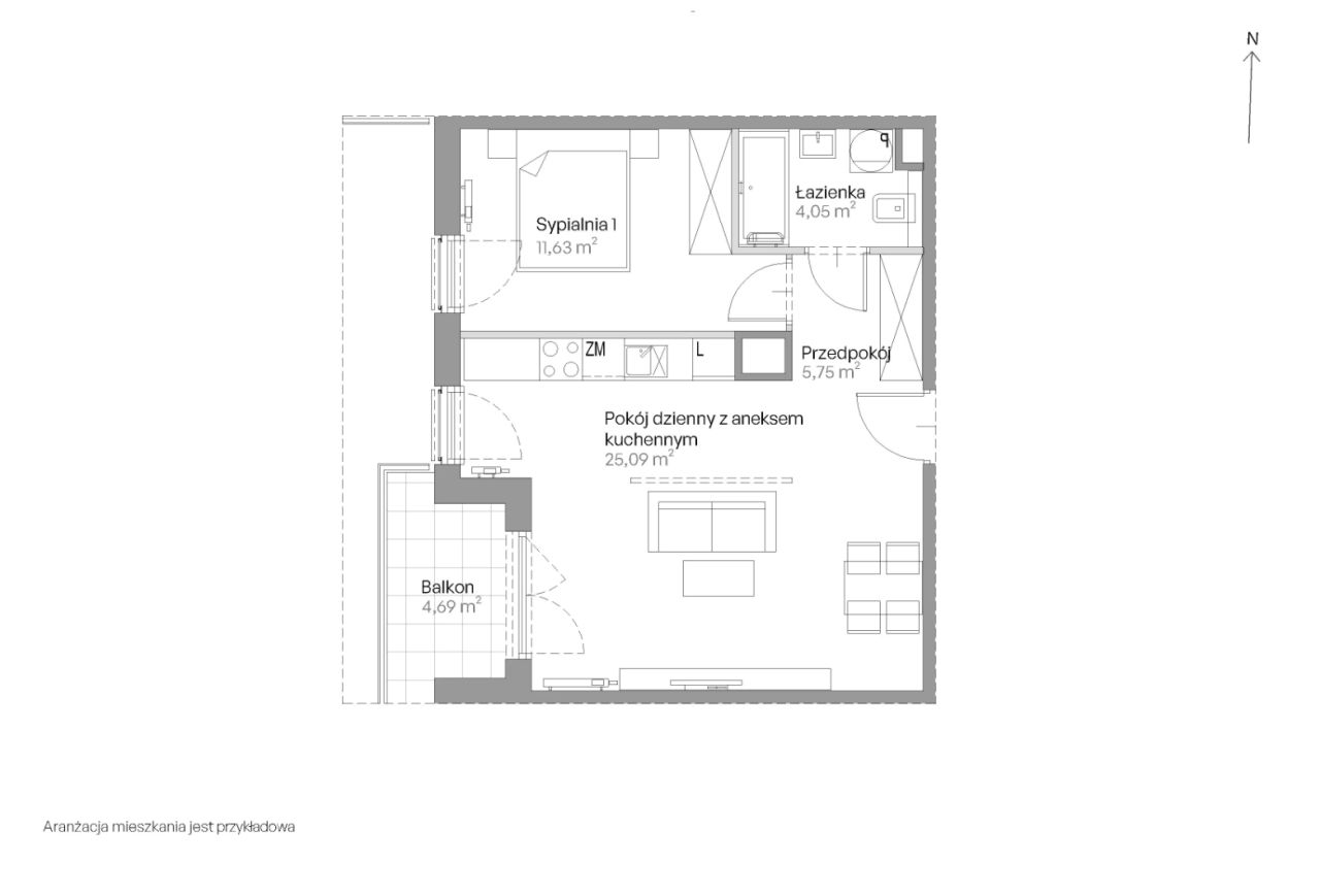 Mieszkanie 2-pokojowe Kraków Czyżyny, ul. Romana Ciesielskiego. Zdjęcie 14