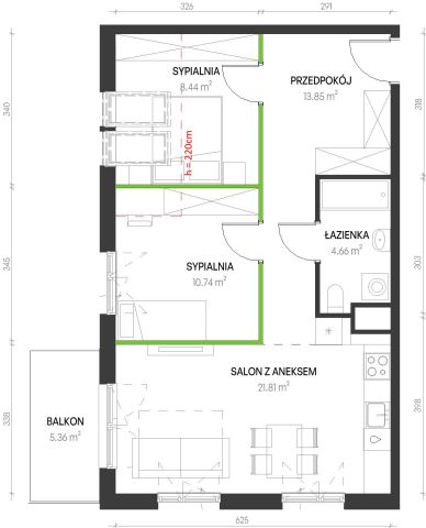 Mieszkanie 3-pokojowe Wrocław Maślice, ul. Augustowska. Zdjęcie 6