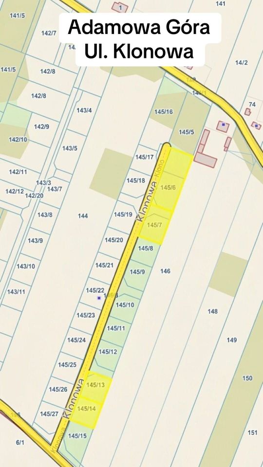 Działka budowlana Adamowa Góra, ul. Klonowa. Zdjęcie 1