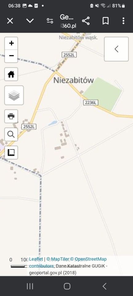 Działka rolna Niezabitów