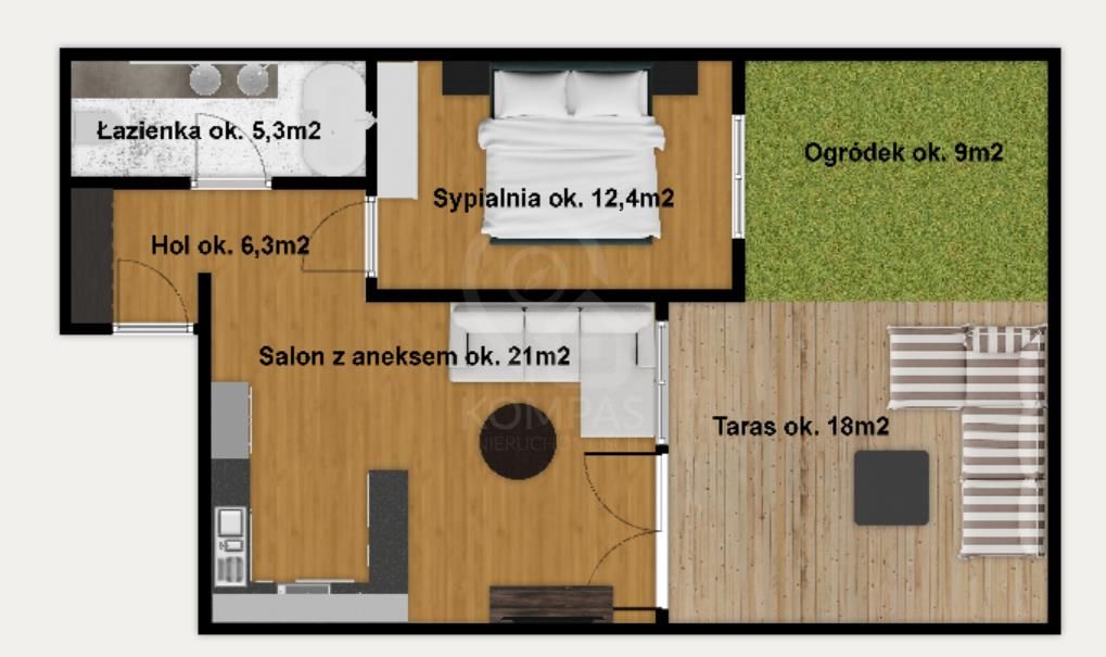 Mieszkanie 2-pokojowe Wrocław Krzyki, ul. ks. Czesława Klimasa. Zdjęcie 16