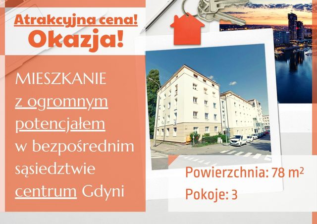 Mieszkanie 3-pokojowe Gdynia Grabówek, ul. kmdr. Przybyszewskiego. Zdjęcie 1