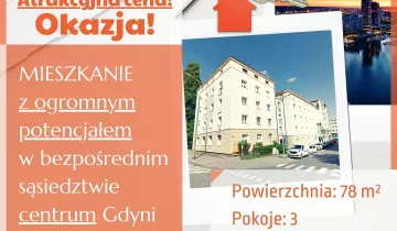 Mieszkanie 3-pokojowe Gdynia Grabówek, ul. kmdr. Przybyszewskiego