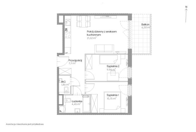 Mieszkanie 3-pokojowe Kraków Czyżyny, ul. Romana Ciesielskiego. Zdjęcie 14