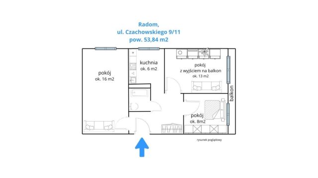 Mieszkanie 3-pokojowe Radom, ul. Dionizego Czachowskiego. Zdjęcie 9