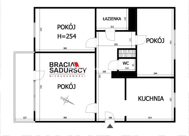 Mieszkanie 3-pokojowe Kraków Grzegórzki, al. Pokoju. Zdjęcie 3