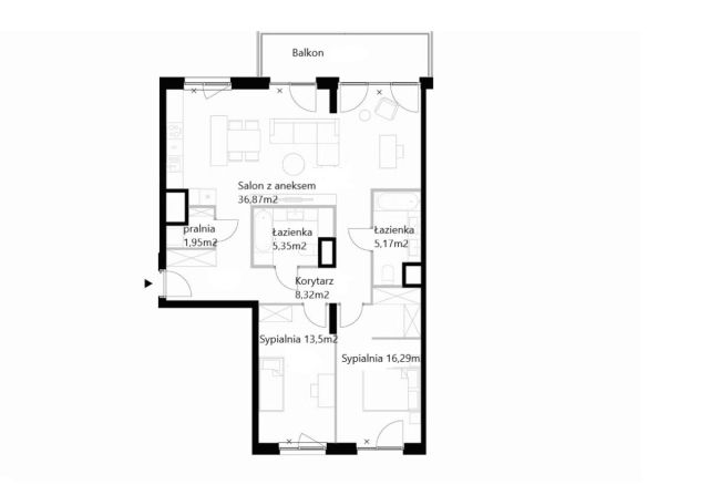 Mieszkanie 3-pokojowe Warszawa Mokotów, ul. Domaniewska. Zdjęcie 3