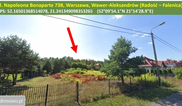Działka budowlana Warszawa Wawer, ul. Napoleona Bonaparte