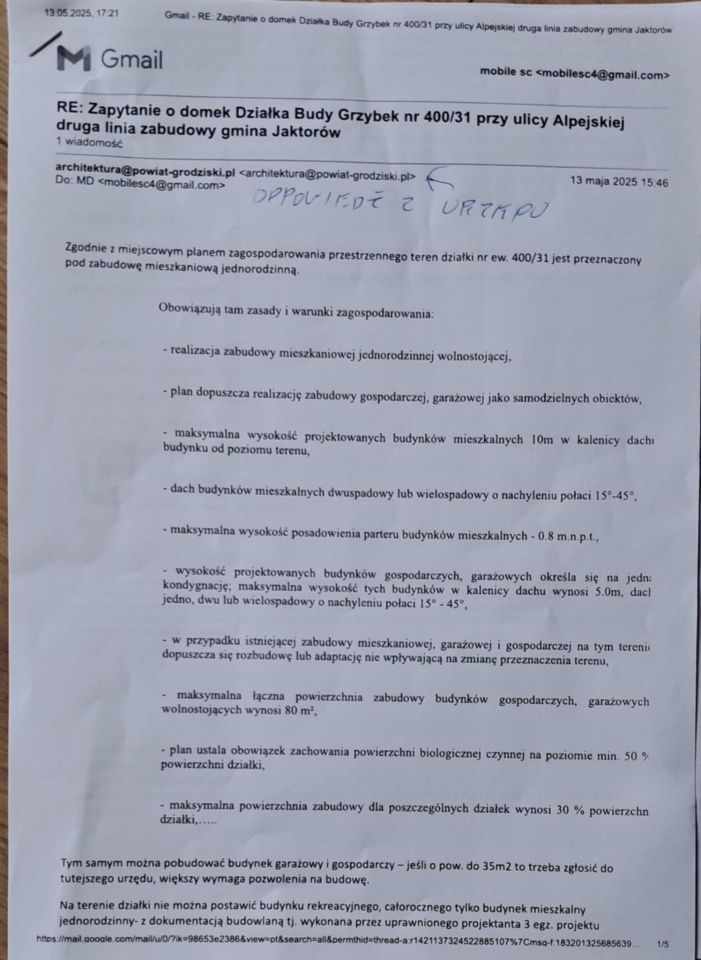 Działka budowlana Budy-Grzybek, ul. Alpejska. Zdjęcie 16