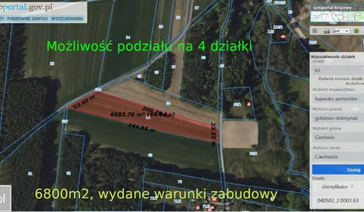 Działka inwestycyjna Jesionka