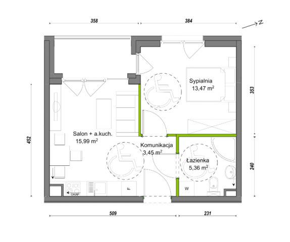 Mieszkanie 2-pokojowe Wrocław Ołtaszyn, ul. Orawska. Zdjęcie 8