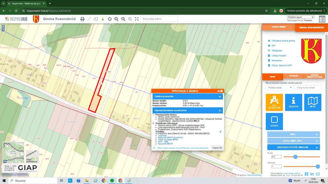 Działka budowlana Stara Huta. Zdjęcie 3