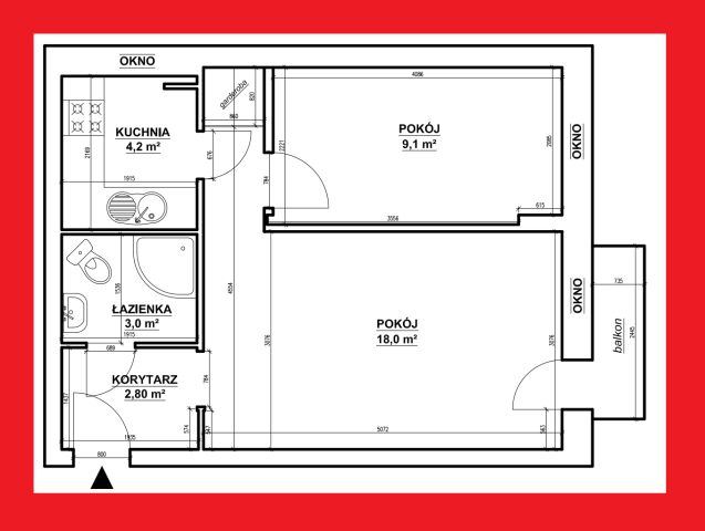 Mieszkanie 2-pokojowe Ostrów Wielkopolski Centrum, ul. 60 Pułku Piechoty. Zdjęcie 1