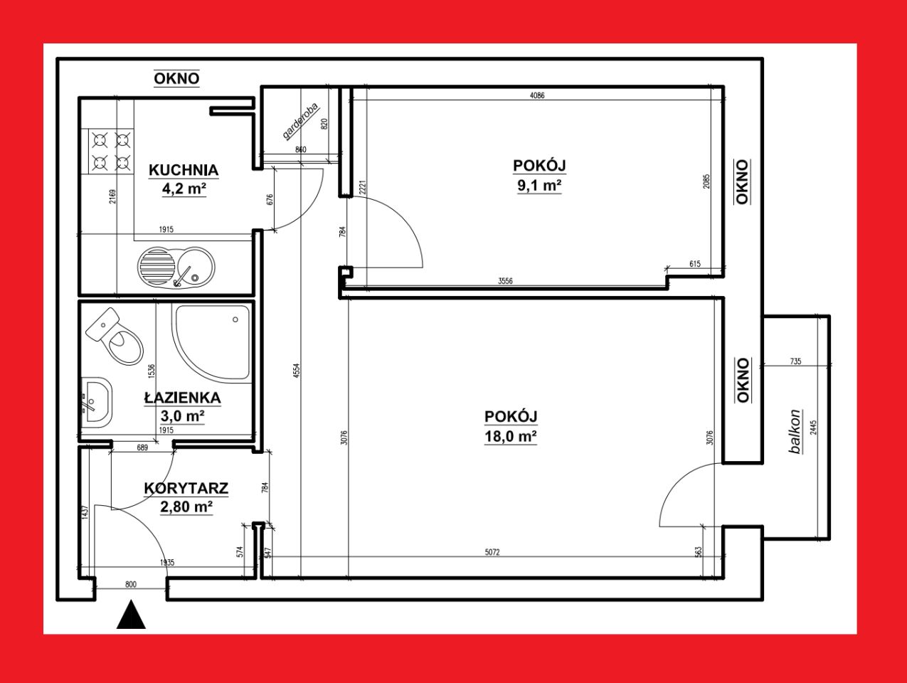 Mieszkanie 2-pokojowe Ostrów Wielkopolski Centrum, ul. 60 Pułku Piechoty. Zdjęcie 1