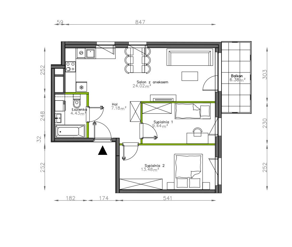 Mieszkanie 3-pokojowe Warszawa Praga-Południe, ul. Podskarbińska. Zdjęcie 7