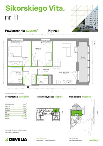Mieszkanie 3-pokojowe Warszawa Mokotów, al. gen. Władysława Sikorskiego. Zdjęcie 9
