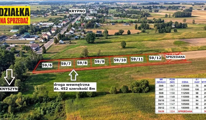 Działka budowlana Krypno Kościelne