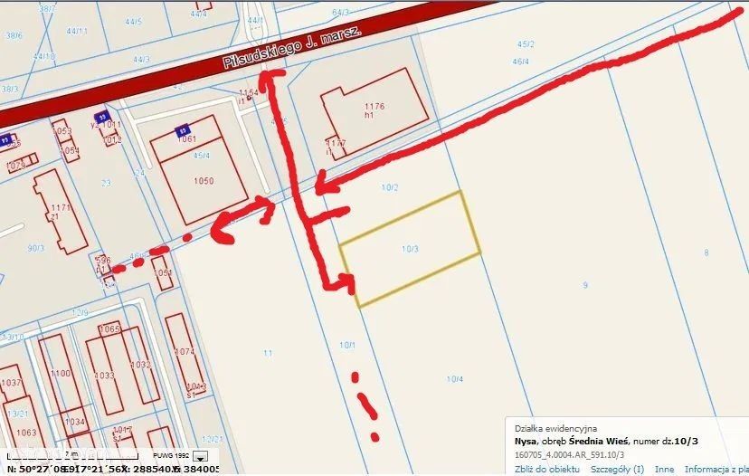 Działka rolno-budowlana Nysa Dolna Wieś, Piłsudskiego. Zdjęcie 6
