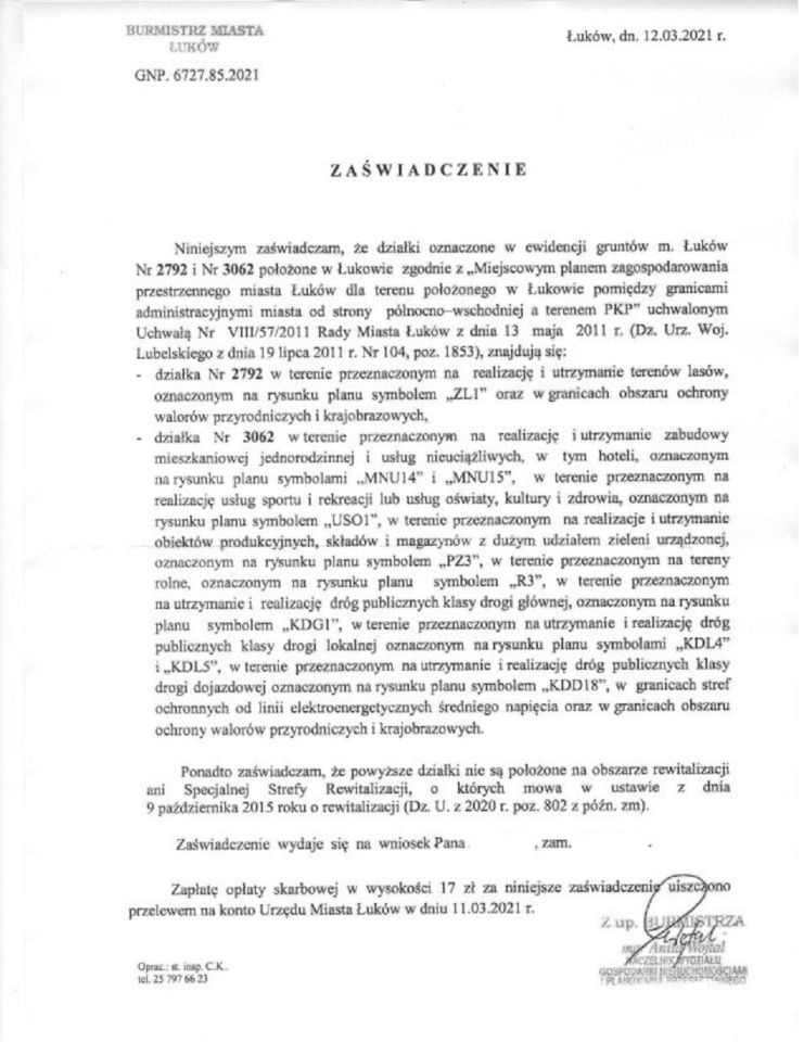 Działka inwestycyjna Łuków, ul. Stefana Okrzei. Zdjęcie 6