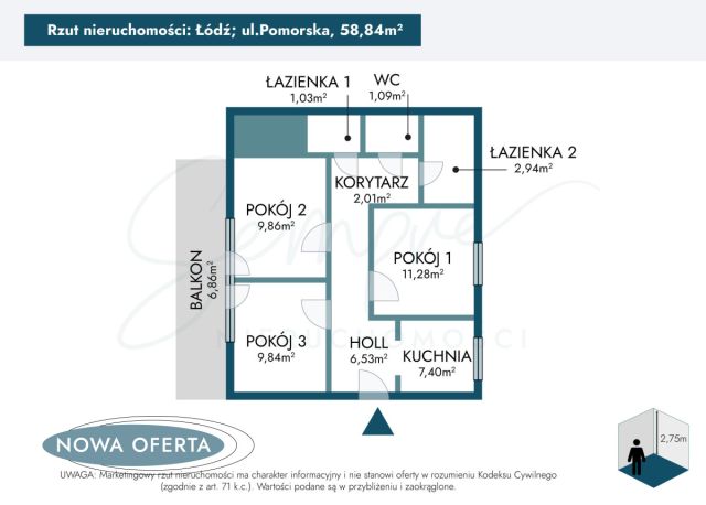 Mieszkanie 3-pokojowe Łódź Śródmieście, ul. Pomorska. Zdjęcie 23