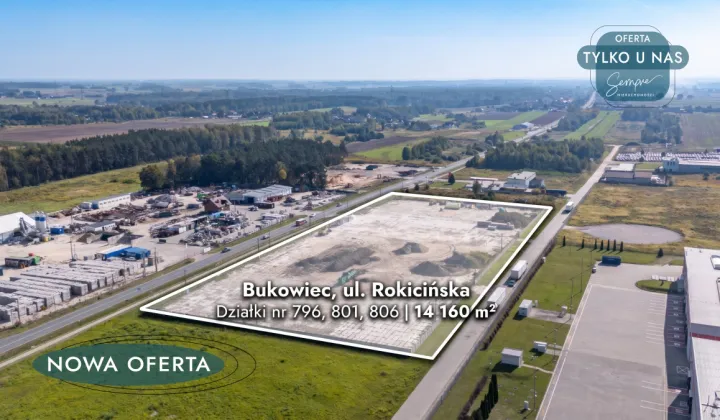 Działka inwestycyjna Bukowiec, ul. Rokicińska