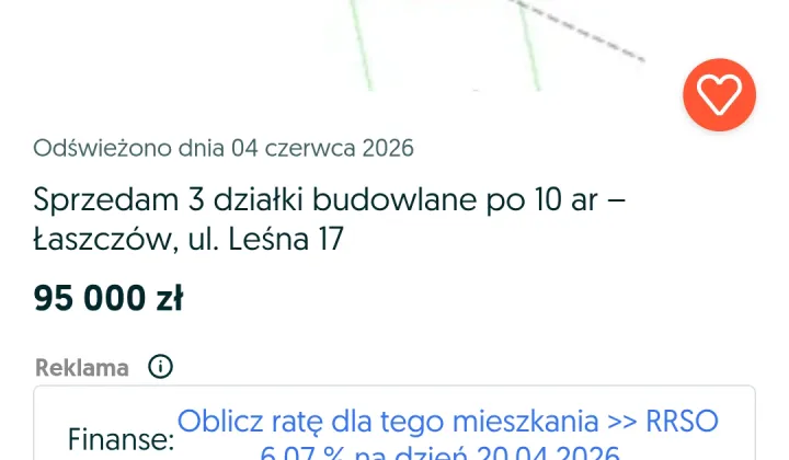 Działka rolno-budowlana Łaszczów, Brak