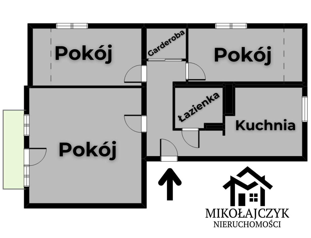 Mieszkanie 3-pokojowe Bartoszyce, ul. gen. Bema. Zdjęcie 15