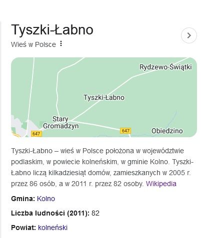 Działka leśna Tyszki-Łabno