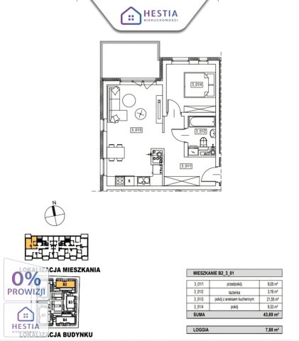 Mieszkanie 2-pokojowe Szczecin Żelechowa, ul. Maksymiliana Golisza. Zdjęcie 1