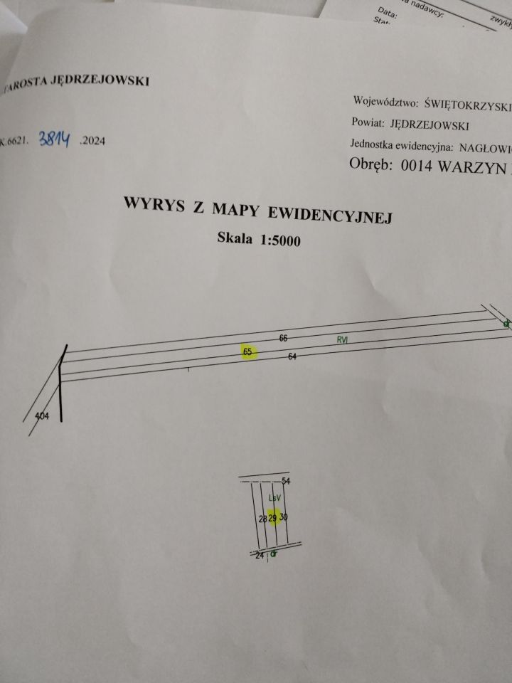 Działka rolno-budowlana Warzyn Drugi