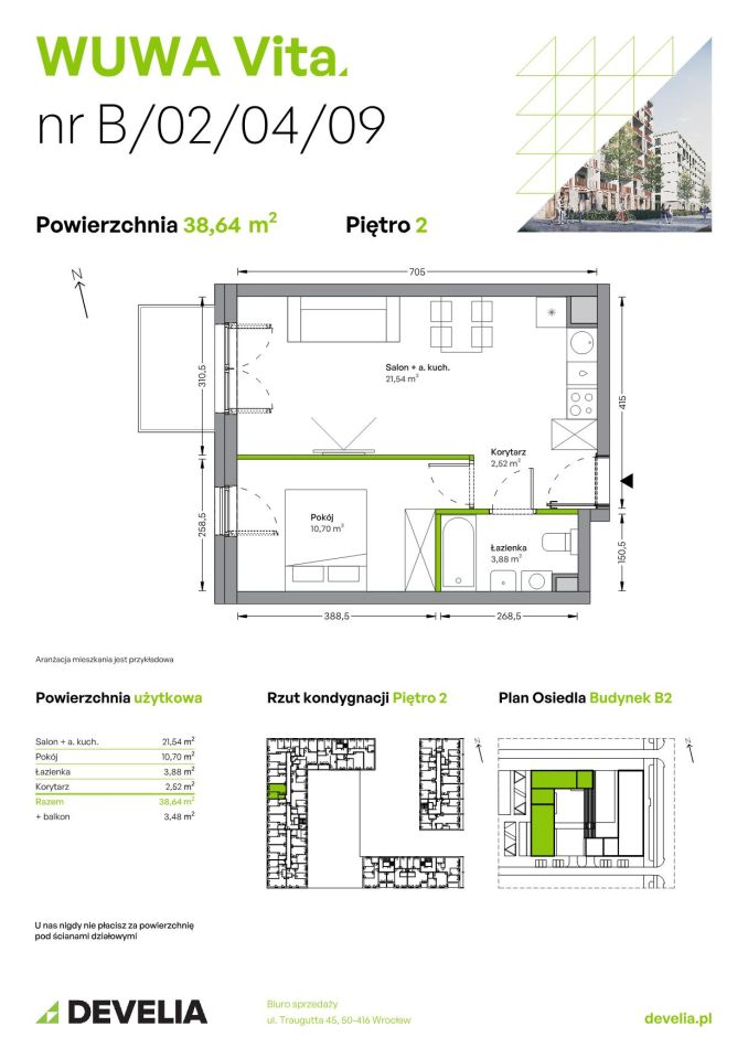 Mieszkanie 2-pokojowe Wrocław Żerniki, ul. Tadeusza Brzozy. Zdjęcie 6