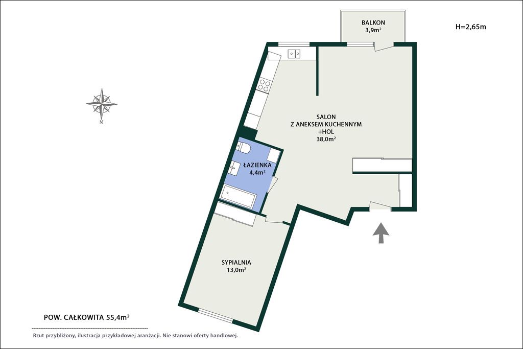 Mieszkanie 2-pokojowe Warszawa Mokotów, ul. Bartycka. Zdjęcie 13