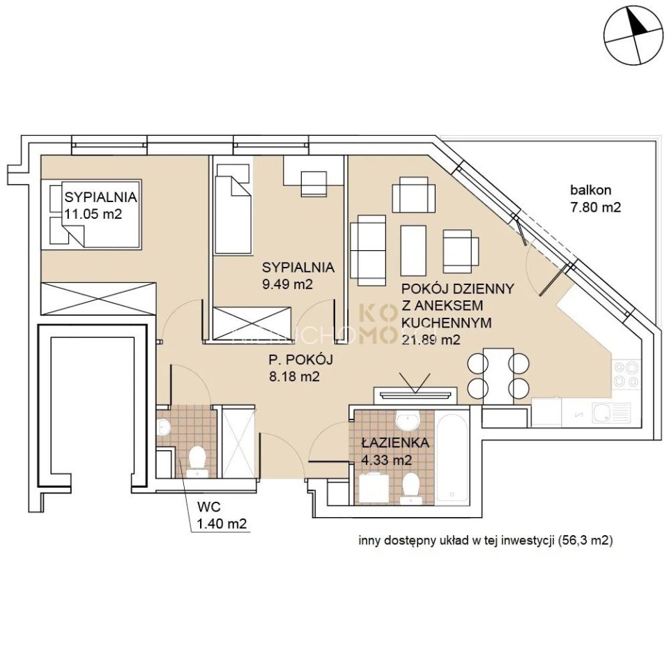 Mieszkanie 3-pokojowe Wrocław Psie Pole. Zdjęcie 15