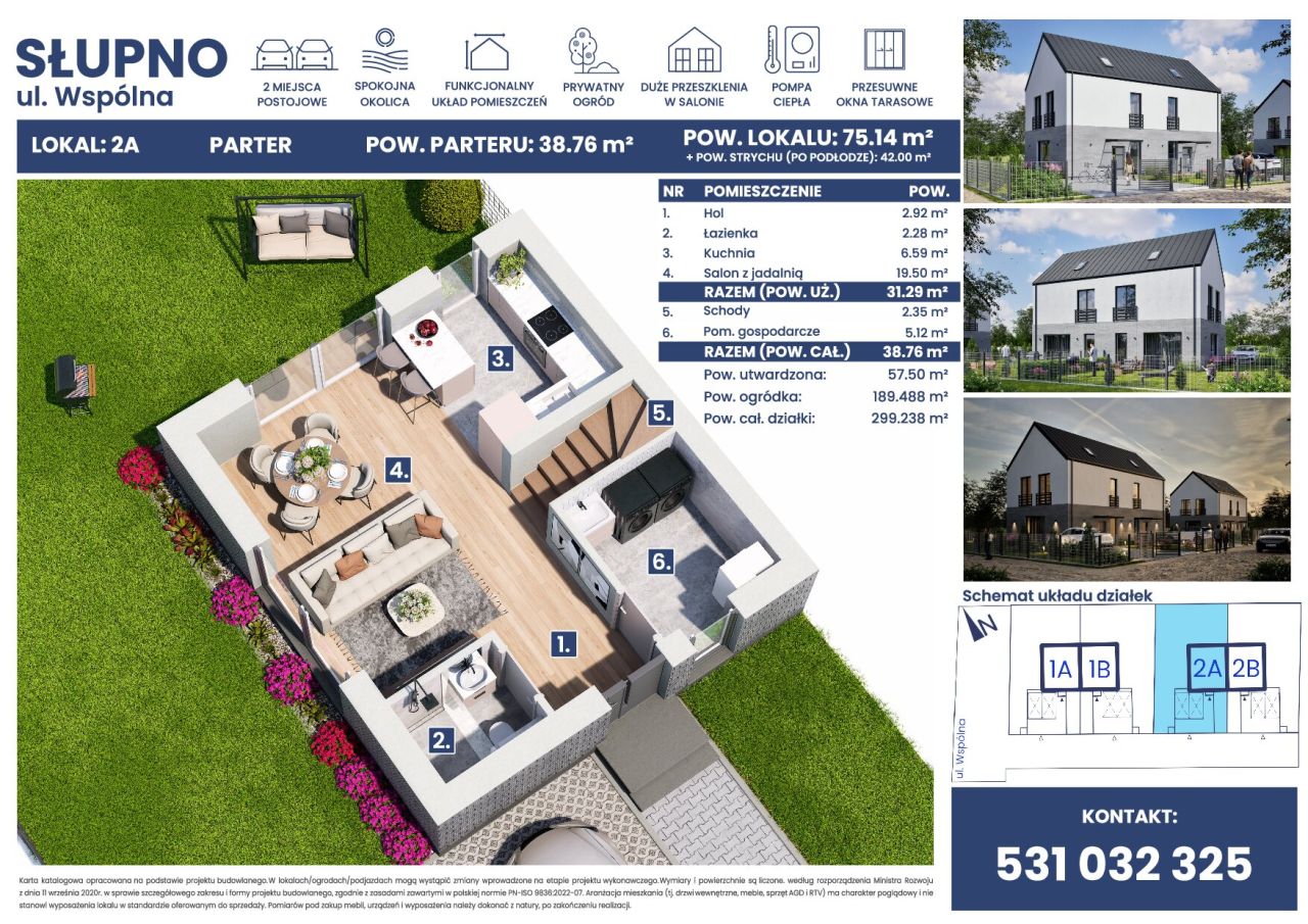 bliźniak, 4 pokoje Słupno, ul. Wspólna. Zdjęcie 6