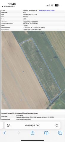 Działka rolno-budowlana Wiśniowo Ełckie. Zdjęcie 1